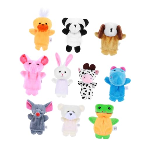 WOONEKY 10 Stück Teiliges Fingerpuppen aus Weichem Material Interaktive Tierfiguren für Fördert Eltern Junge Mädchen Spiel Langlebig und Hautfreundlich für Geburtstag Fasching und Frühe von WOONEKY