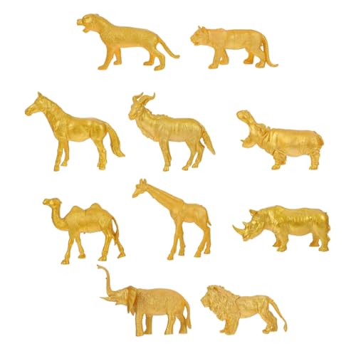 WOONEKY 10 Stück Teiliges Goldene Tierfiguren Realistische Simulation Wildtiere Dekofiguren für Wohnzimmer Büro Auto WOONEKY 10 Stück Teiliges Goldene Tierfiguren Realistische Simulation Wildtiere Dekofiguren für Wohnzimmer Büro Auto von WOONEKY