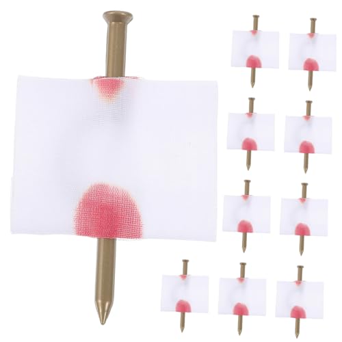 WOONEKY 10 Stück Teiliges Halloween Streichspielzeug Nagel durch Finger mit Realistischem Weiche Textur Leicht und Bequem für Halloween Aprilscherz Kostüm und Maskenpartys WOONEKY 10 Stück Teiliges Halloween Streichspielzeug Nagel durch Finger mit Realistischem Weiche Textur Leicht und Bequem für Halloween Aprilscherz Kostüm und Maskenpartys von WOONEKY