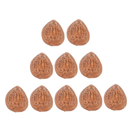 WOONEKY 10 Stück Teiliges Kleine Künstliche Mandeln Deko Naturgetreu Langlebig für Tischdekoration Fotorequisiten Küchen und Bar Display Realistische Plastikmandeln für Heim und von WOONEKY