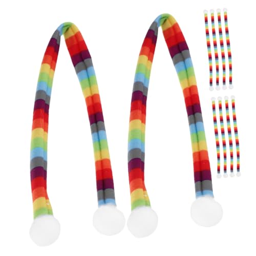 WOONEKY 10 Stück Teiliges Kleine Weihnachts Schals aus Weichem Gestreifte Mini Schal Puppen Deko für Flaschen DIY Party Favor Accessoires Langlebiges Stoffmaterial Festliche Farbgestaltung von WOONEKY