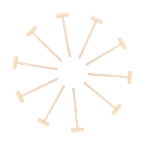 WOONEKY 10 Stück Teiliges Mini Holzhammer Pädagogisches Schlägel Handliches Hämmerchen für Jungen und Mädchen Fördert Koordination und Geschicklichkeit Lernspielzeug von WOONEKY