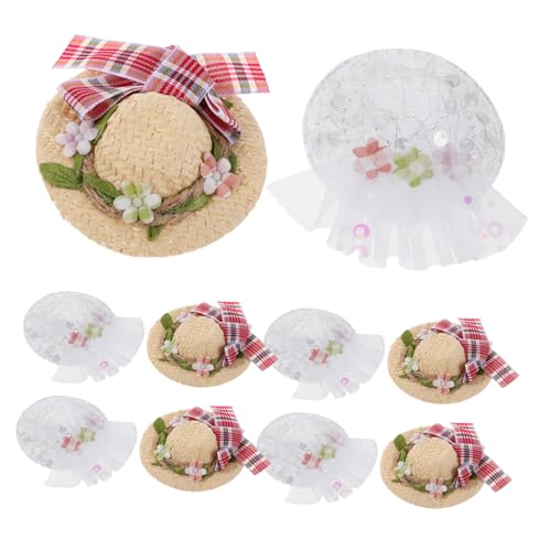WOONEKY 10 Stück Teiliges Mini Strohhut Handgefertigt mit Schleifen Leichte Kleine Häubchen für Puppen DIY Bastelzubehör Partydekoration Sombrero für Stofftiere und Miniaturfiguren WOONEKY 10 Stück Teiliges Mini Strohhut Handgefertigt mit Schleifen Leichte Kleine Häubchen für Puppen DIY Bastelzubehör Partydekoration Sombrero für Stofftiere und Miniaturfiguren von WOONEKY