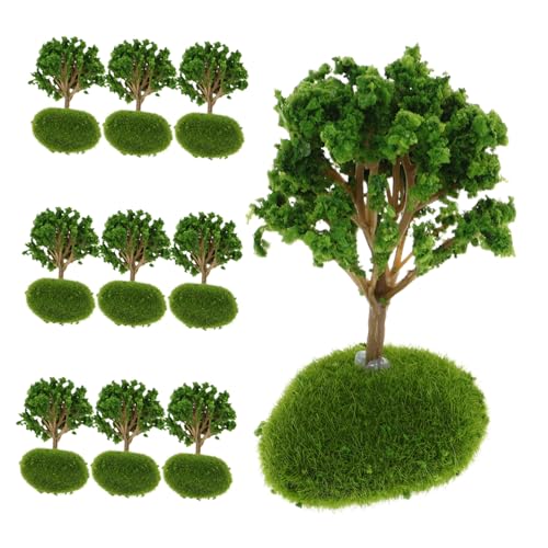 WOONEKY 10 Stück Teiliges Miniatur Baum aus Stabilem Kunststoff Realistisch Gestaltete Modellbäume für DIY Landschaften Sandtisch Architekturmodelle Eisenbahn Dekoration Zuhause und Büro von WOONEKY
