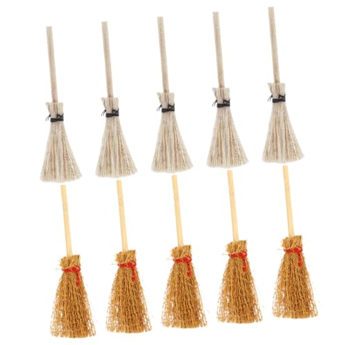 WOONEKY 10 Stück Teiliges Miniaturbesen Set für Puppenhaus Realistische Handgefertigte Mini Besen Braun und Weiß Dekoaccessoires für Puppenhausmöbel und DIY Bastelprojekte WOONEKY 10 Stück Teiliges Miniaturbesen Set für Puppenhaus Realistische Handgefertigte Mini Besen Braun und Weiß Dekoaccessoires für Puppenhausmöbel und DIY Bastelprojekte von WOONEKY