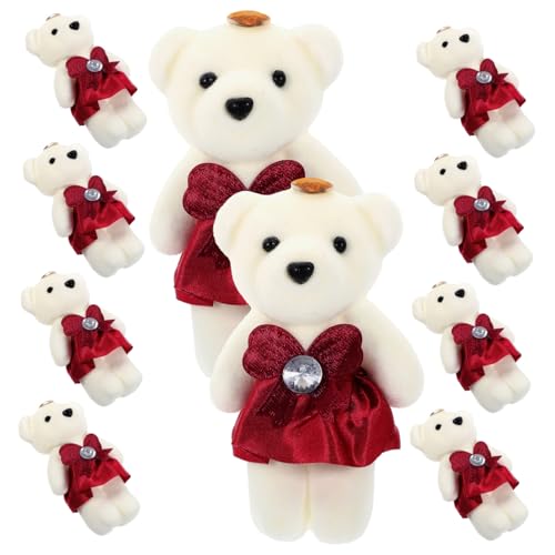 WOONEKY 10 Stück Teiliges Plüschbär Weinrot Weiche Formbeständige Kuscheltier-Dekoration für Hochzeit Valentinstag Sofa Autodekor Liebevoll Gestaltete Stofftier für Romantische Anlässe WOONEKY 10 Stück Teiliges Plüschbär Weinrot Weiche Formbeständige Kuscheltier-Dekoration für Hochzeit Valentinstag Sofa Autodekor Liebevoll Gestaltete Stofftier für Romantische Anlässe von WOONEKY