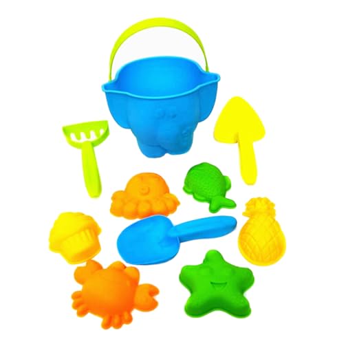 WOONEKY 10 Stück Teiliges Sandspielzeug Set für Tragbares Strandspielzeug aus Sicherem Kunststoff Eimer und Schaufel Fördert Kreativität Farberkennung und Soziales Am Strand WOONEKY 10 Stück Teiliges Sandspielzeug Set für Tragbares Strandspielzeug aus Sicherem Kunststoff Eimer und Schaufel Fördert Kreativität Farberkennung und Soziales Am Strand von WOONEKY