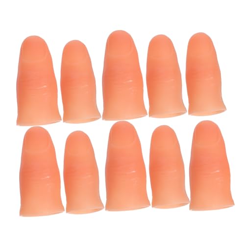 WOONEKY 10 Stück Teiliges Set Magische Fake Finger aus Kunststoff mit Realistischen Fingernägeln Flexible Requisiten für Tricks und Partyspaß Geeignet für Fingertricks und Übungshand von WOONEKY