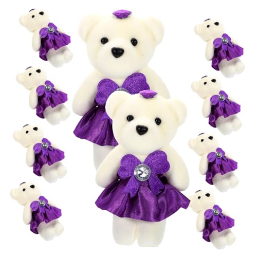 WOONEKY 10 Stück Teiliges Tiefviolett Weiche Kuscheltier-bärenpuppe als Blumendekoration für Hochzeitsauto Valentinstag Geburtstag Vielseitige Dekofigur und Geschenkidee WOONEKY 10 Stück Teiliges Tiefviolett Weiche Kuscheltier-bärenpuppe als Blumendekoration für Hochzeitsauto Valentinstag Geburtstag Vielseitige Dekofigur und Geschenkidee von WOONEKY