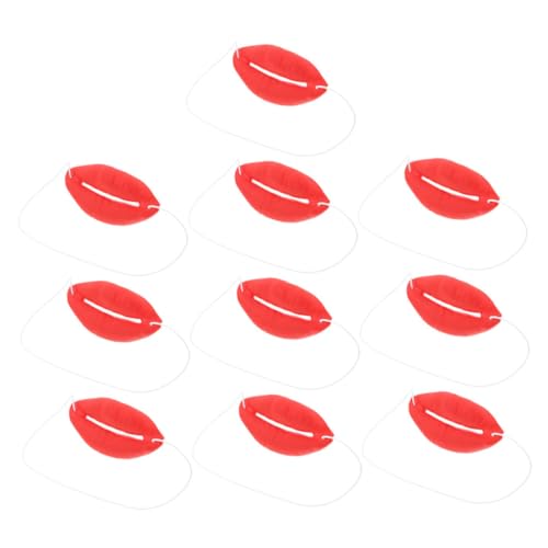 WOONEKY 10 Stück Teiliges Witzige Halloween Lippen Requisiten Große Rote Lippen Maske für Cosplay Partys und Scherze für Humorvolle und Festliche Anlässe WOONEKY 10 Stück Teiliges Witzige Halloween Lippen Requisiten Große Rote Lippen Maske für Cosplay Partys und Scherze für Humorvolle und Festliche Anlässe von WOONEKY