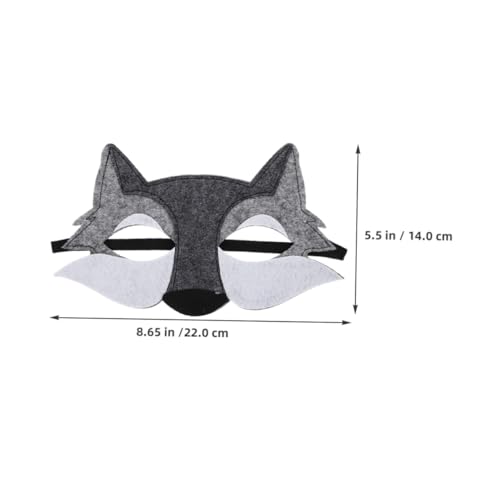 WOONEKY 10 Stück Teiliges Wolf Halbgesichtsmaske aus Filz Realistische Tierkostüm masken für Halloween Cosplay Maskerade und Tierpartys Wiederverwendbare Graue Wolfsmasken aus von WOONEKY