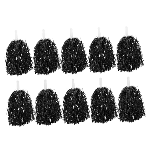 WOONEKY 10 stücke Schwarz Cheerleading Pompons Griff Pom Poms Cheerleading Sport Event Cheerleader Zubehör von WOONEKY
