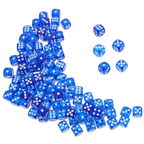 WOONEKY 100 Stück Kristallwürfel Spielwürfel Requisitenwürfel Partyzubehör Unterhaltungswürfel Acrylwürfel Requisiten Partywürfel Partygeschenk Spiel Requisiten Spielzeug Acryl von WOONEKY