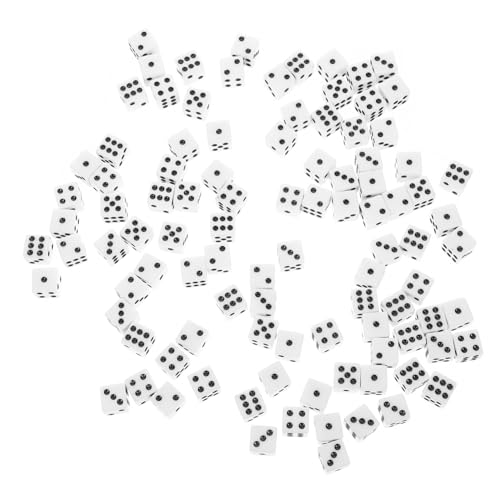 WOONEKY 100 Stück Mahjong Würfel Weiß mit Schwarzen Punkten Sechseitige Spielwürfel Lustige Spielrequisiten für Gesellschaftsspiele Partyzubehör Mathe Spielwürfel WOONEKY 100 Stück Mahjong Würfel Weiß mit Schwarzen Punkten Sechseitige Spielwürfel Lustige Spielrequisiten für Gesellschaftsspiele Partyzubehör Mathe Spielwürfel von WOONEKY