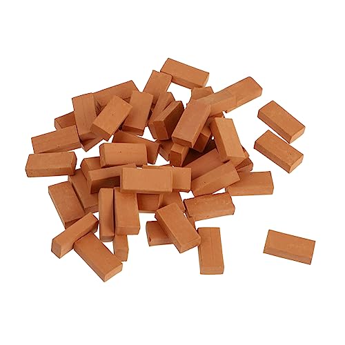 WOONEKY 100 Stück Mini Ziegel Miniatur Mikro Ziegel Miniatur Garten Ziegel Sandtisch Ziegel Miniatur Ziegel Mikro Landschaftsziegel Kleine Miniatur Ziegel Miniatur Ziegel von WOONEKY