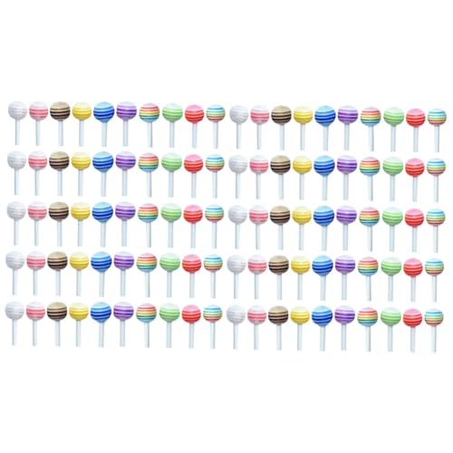 WOONEKY 100 Stück Simulation Lollipop Mini Lollipop Modell Gefälschte Lollipop Mini Dekore Mini Lollipop Modelle Plastik Lollipop Statue Zuckerhut Modell Plastik Bunte Lollipop von WOONEKY
