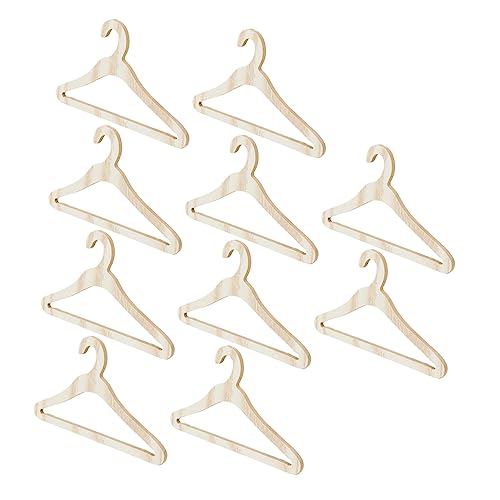 WOONEKY 10er Set Kleiderbügel Für Miniaturpuppen Kleine Kleiderbügel Für Puppenbekleidung Ideal Für Puppenhäuser Und Spielzeugaufbewahrung Lang von WOONEKY