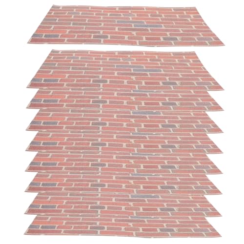 WOONEKY 12 Blatt Maßstab Rote Ziegelmauer Wandverkleidung Leicht Zuschneidbar DIY Hintergrunddekoration für Miniaturhäuser WOONEKY 12 Blatt Maßstab Rote Ziegelmauer Wandverkleidung Leicht Zuschneidbar DIY Hintergrunddekoration für Miniaturhäuser von WOONEKY