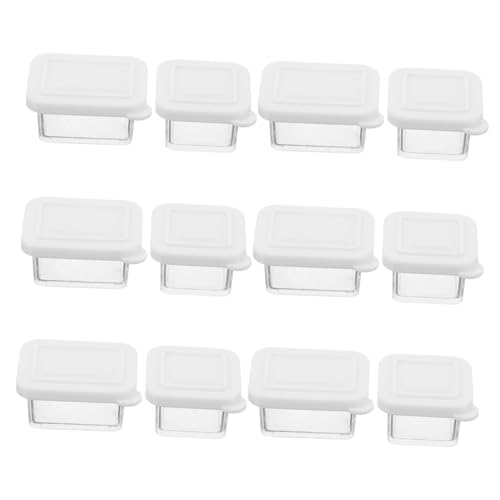 WOONEKY 12 Sätze Miniatur Küche Transparent Snackboxen mit Mini Lebensmittelschaufel Leichte Puppenhaus Aufbewahrungsbehälter Detailgetreue Tragbare Mini Lebensmittelbehälter für von WOONEKY