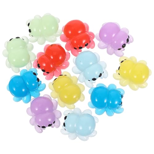 WOONEKY 12 Stück Mini Resin Spinnenfiguren Leuchten im Dunkeln DIY Mikro Landschaftszubehör für Garten Home Halloween Dekorationen von WOONEKY