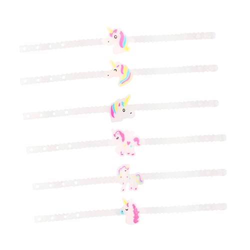 WOONEKY 12 Stück Teiliges Einhorn Leuchtarmband aus Flexiblem Silikon Verstellbar Sicher Wiederverwendbar Party gastgeschenk für Geburtstage und Events Buntes Cartoon Armband für Mädchen von WOONEKY