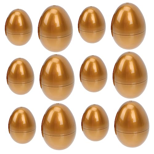 WOONEKY 12 Stück Teiliges Goldene Ostereier Geschenkboxen Leere Eiförmige Verpackungen aus Dekorative Osterdeko Geeignet für Süßigkeiten Kleine Geschenke Osterfest von WOONEKY