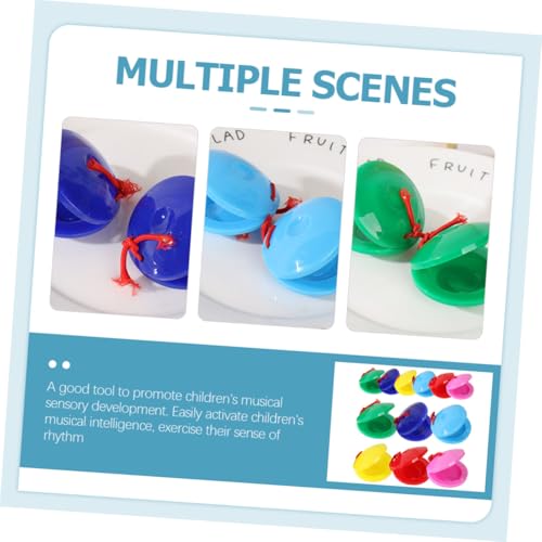 WOONEKY 12 Stück Teiliges Kastagnetten Bunte Finger Schlaginstrumente aus Kunststoff Pädagogisches Musikspielzeug für Frühe Musikalische und Spielerisches Lernen WOONEKY 12 Stück Teiliges Kastagnetten Bunte Finger Schlaginstrumente aus Kunststoff Pädagogisches Musikspielzeug für Frühe Musikalische und Spielerisches Lernen von WOONEKY