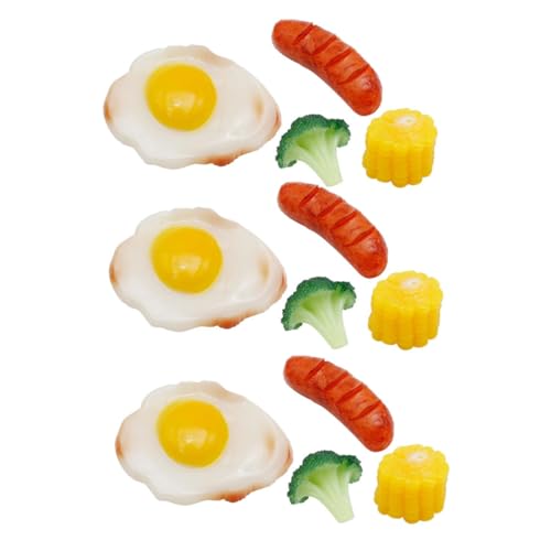 WOONEKY 12 Stück Teiliges Lebensnaher Fake Food Modelle Realistische Maiskolben Brokkoli und Spiegelei Deko Langlebige Simulation für Fotografie und Küchendekor von WOONEKY