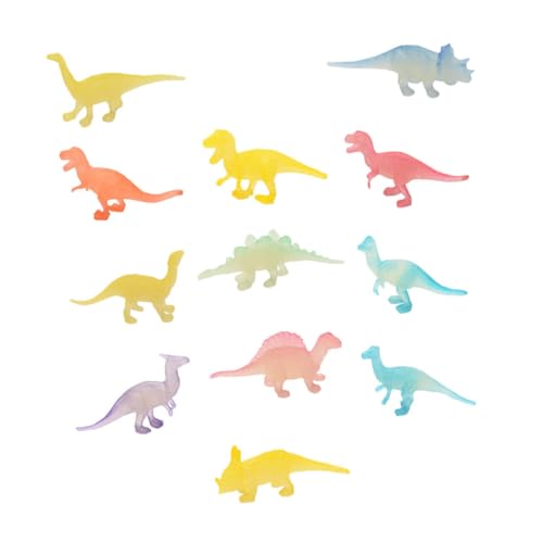 WOONEKY 12 Stück Teiliges Lustiger Leuchtender Dinosaurier Modelle Interessante Dinosaurier Spielzeuge für Geeignet für Kreative Spielstunden und Partys von WOONEKY