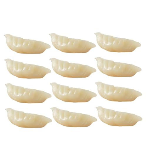 WOONEKY 12 Stück Teiliges Miniatur Gefälschtes Dumpling Realistische Künstliche Teigtaschen Dekoration Filmrequisite Küchen Tisch Accessoire von WOONEKY
