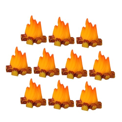 WOONEKY 12 Stück Teiliges Miniatur Modell aus Resin Realistische Mikro Szene Dekoration Handgefertigte Campfire Ornamente für Basteln Camping Party Landschaft und Puppenhaus Zubehör von WOONEKY