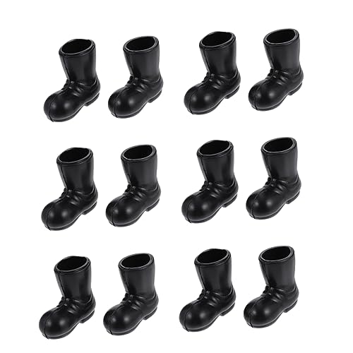 WOONEKY 12 Stück Teiliges Miniatur Weihnachtsmann Stiefel Detailreiche Kunststoff Modelle Filigrane Mini Deko für Puppenhaus Desktop Weihnachten als Festlicher Tischschmuck und von WOONEKY