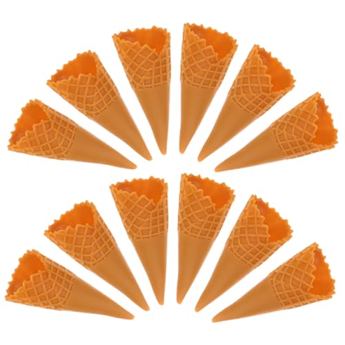 WOONEKY 12 Stück Teiliges Realistischer Eiswaffel Deko für DIY Bastelprojekte Eiscreme Modell für Kreative Handwerksdekorationen und Spielzeuggestaltung von WOONEKY