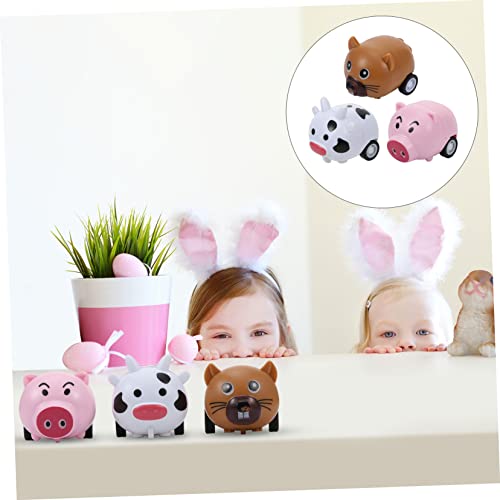 WOONEKY 12 Stück Teiliges Set Mini Pull Back Autos aus Robustem Kunststoff Kindersicheres Lernspielzeug mit Tiermotiven Friktionsbetrieben Buntes Auto Jungen und Mädchen Ab Jahren von WOONEKY