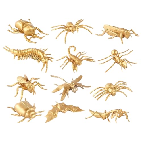 WOONEKY 12 Stück Teiliges von Miniatur Insektenmodellen Pädagogisches für Frühe Bildung und Insekterkennung für Lernzwecke Heimdekoration und Party Dekoration von WOONEKY