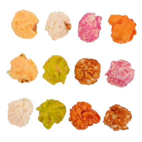 WOONEKY 12 Stück Miniatur-Popcorn Für Party Basteln Dekoratives Spielzeug Realistische PVC-Snack-Requisiten Für Jungen Und Mädchen von WOONEKY