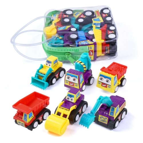 WOONEKY 12 Teiliges Mini Reibungsauto Set Ingenieurfahrzeuge Für Kleinkinder Und Babys Frühes Lernspielzeug Zufälligen Farben Ideales Für Jungen Und ädchen von WOONEKY