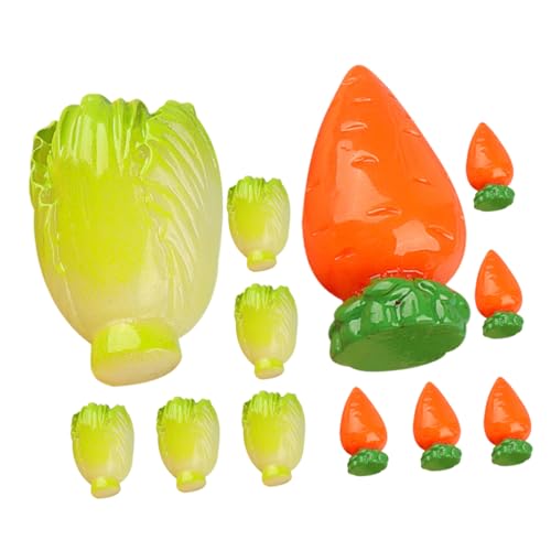 WOONEKY 12st Simuliertes Gemüse Stellen Sie Sich Vor, Sie Spielen Küchenessen Gefälschter Kohl Miniaturkohl Puppenhausgemüse Realistisches Gemüse Fuax-gemüse Möhren Karotte Harz Zubehör von WOONEKY