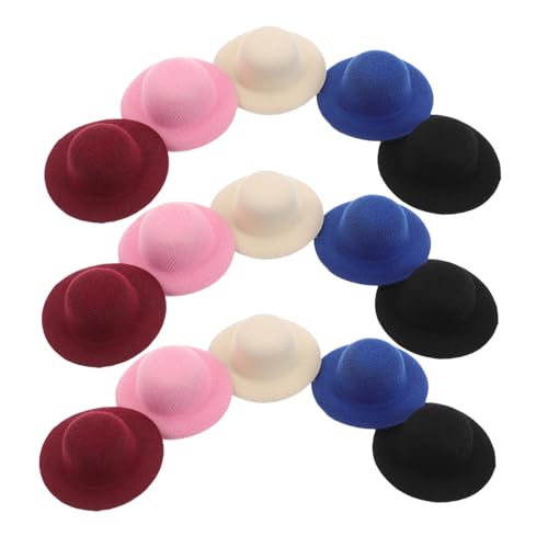WOONEKY 15 Stück Handgefertigte Mini Hüte Dekorative Mini Hüte Für DIY Basteldekorationen Mini Hüte Basteln DIY Tops Hut Puppenhaus Miniatur Zubehör Mini Zylinder Miniatur Mini von WOONEKY