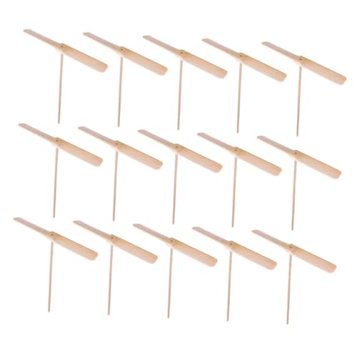WOONEKY 15 Stück Teiliges Holz Bambus Flugspielzeug Handreiben Flugspielzeug für Interaktives Outdoor Wurf und Fangspiel Party Favors Fördert Koordination und Eltern Junge Mädchen von WOONEKY