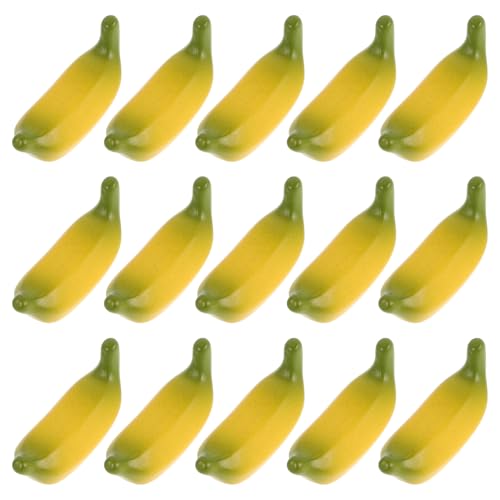 WOONEKY 15 Stück Teiliges Miniatur Bananenmodell Künstliche Früchte für Garten Deko DIY Zubehör für Puppenhäuser und Kreative Bastelprojekte von WOONEKY