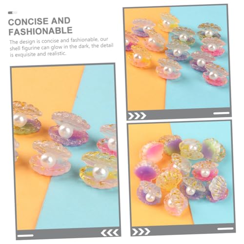 WOONEKY 15 Stück Teiliges Nachtleuchtendes Muschel Perlen Bunte Resin Muschelfiguren für DIY Schmuck und Tischdekoration Realistisch und Detailreich für Aquarium und Bastelprojekte von WOONEKY