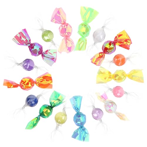 WOONEKY 17 Stück Teiliges Miniatur Bonbon aus Kunststoff Bunte und Transparente Candy Dekoornamente Vielseitig Einsetzbar für Party Weihnachtsdeko Wohnaccessoires und Geschenke von WOONEKY