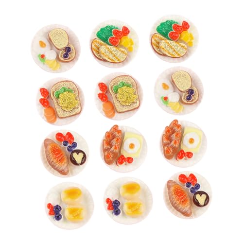 WOONEKY 18 Stück Nahrungsmittel Modelle Teiliges für Puppenhaus Realistische Snacks und Küchenaccessoires für Dekoration und Rollenspiele Miniaturwelten von WOONEKY