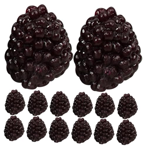 WOONEKY 18 Stück Teiliges Künstliches Deko Realistisch Lebensecht Violettfarbene Früchte DIY Obstmodell für Küchen Fenster Kindergarten Garten Tischdekoration von WOONEKY