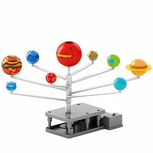 WOONEKY Rotationsplanetenmodell für Kinder Astronomisches Spielzeug mit Rotierenden Planeten Lernspielzeug für Sonnensystem Einfacher Zusammenbau für Kreatives Lernen von WOONEKY