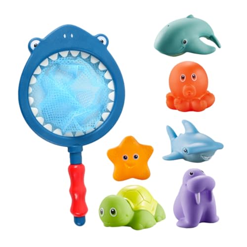 WOONEKY 1Satz Badespielzeug für Kleinkinder Teiliges Schwimmendes Tier mit Fischnetz für Badewanne und Pool Sicheres und Langlebiges Wasserspielzeug für Drinnen und Draußen WOONEKY 1Satz Badespielzeug für Kleinkinder Teiliges Schwimmendes Tier mit Fischnetz für Badewanne und Pool Sicheres und Langlebiges Wasserspielzeug für Drinnen und Draußen von WOONEKY