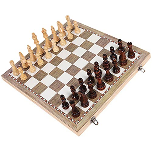 WOONEKY 1Satz Faltbares Schach aus Holz Schachspiel für Erwachsene Strategisches Denkspiel Langlebig und Tragbar für Drinnen und Draußen WOONEKY 1Satz Faltbares Schach aus Holz Schachspiel für Erwachsene Strategisches Denkspiel Langlebig und Tragbar für Drinnen und Draußen von WOONEKY