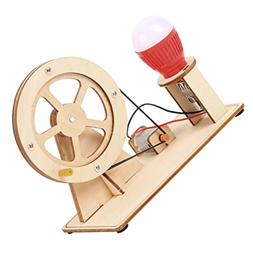 WOONEKY 1Satz Handkurbelgenerator für DIY Holzspielzeug zur Stromerzeugung Kreative Experimente und Technische Fähigkeiten Zufälliger Lampenkomponenten von WOONEKY