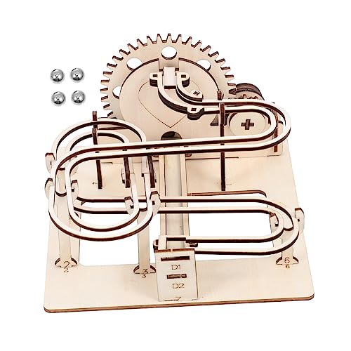 WOONEKY 1Satz Holz Murmelbahn Puzzle DIY Handkurbel für Pädagogisches Holzspielzeug Kreativität und Fantasie Sicheres und Langlebiges Design Perfektes von WOONEKY